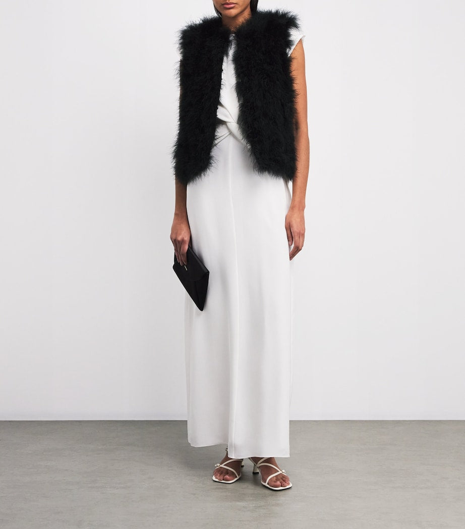Yves Salomon Black Feather Gilet