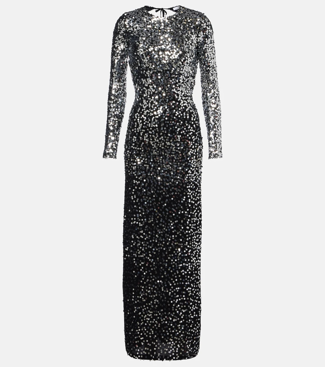 Rabanne - Sequined open-back jersey gown