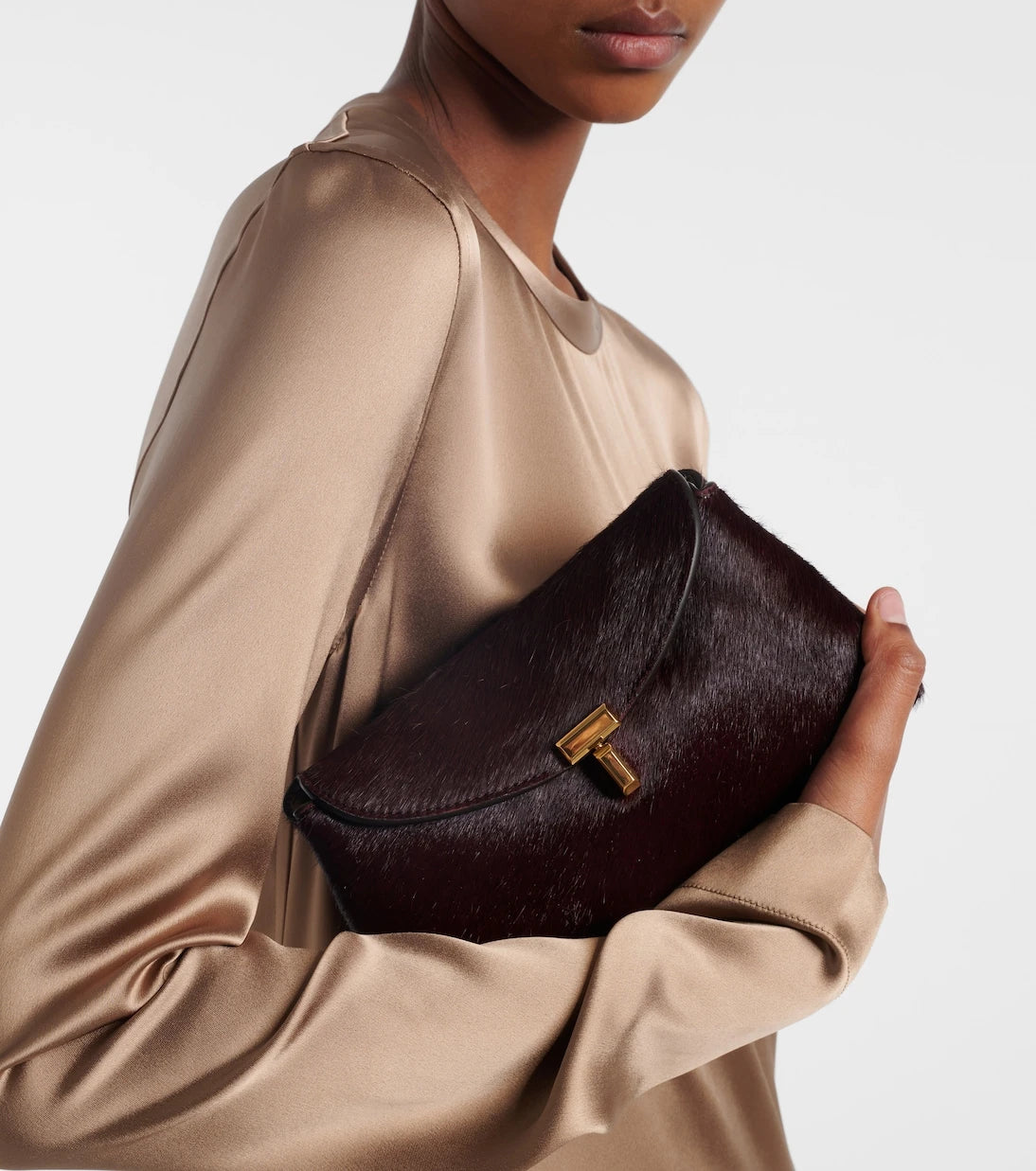 Toteme - T-Lock Mini calf hair clutch