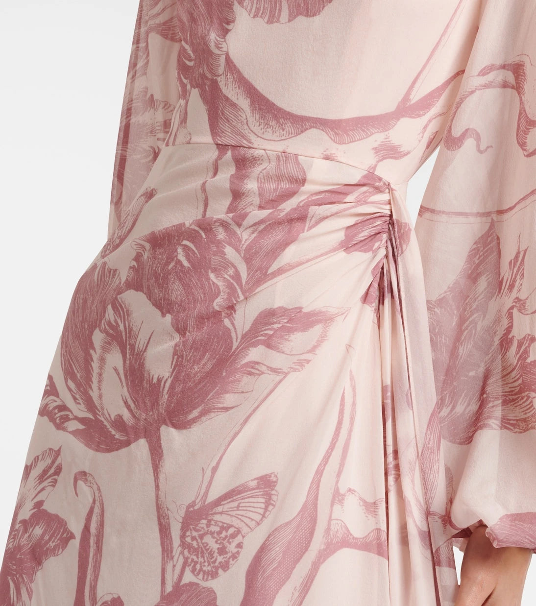 Erdem - Draped floral silk voile gown