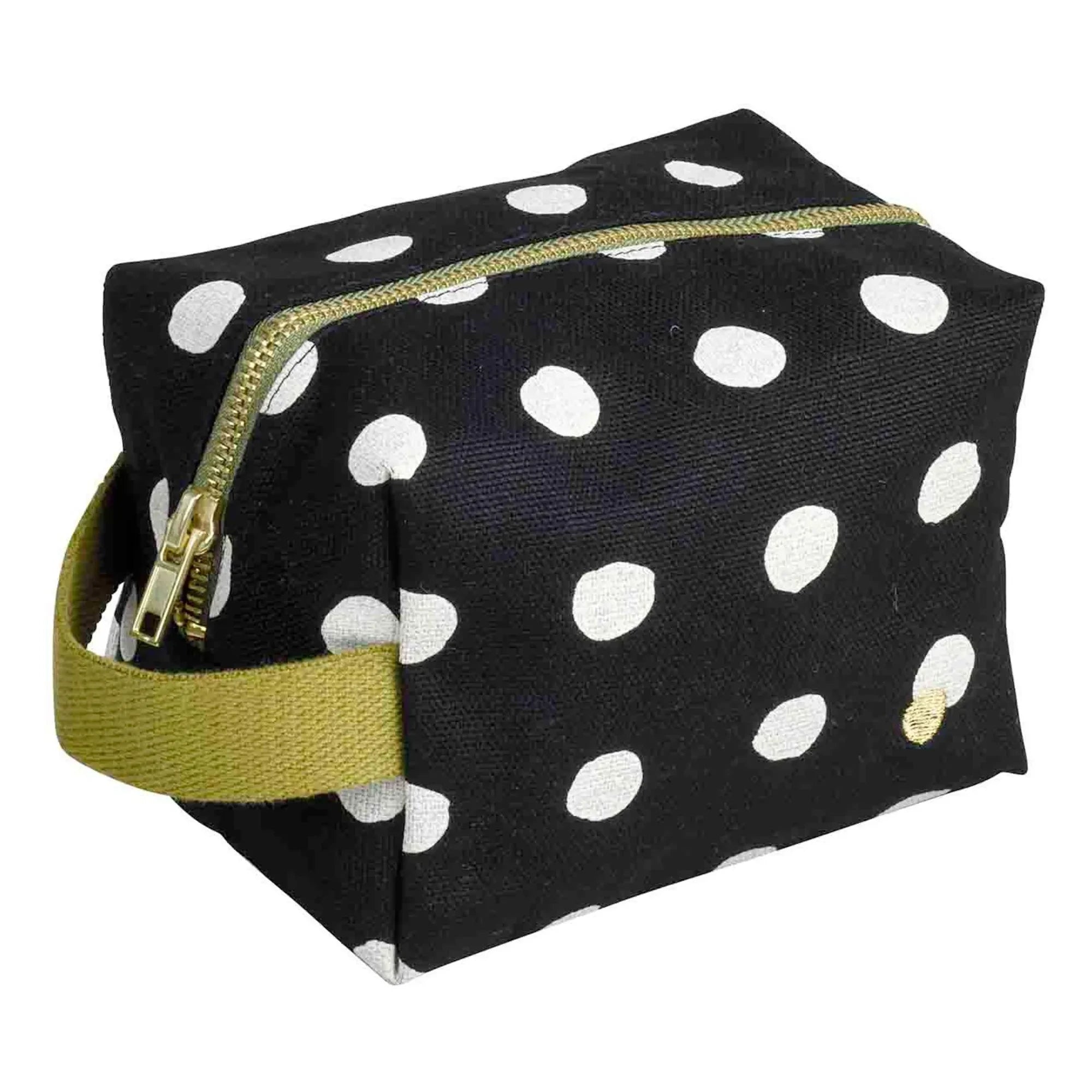 La cerise sur le gâteau - Cube organic cotton toiletry bag with polka dots Mia | Caviar