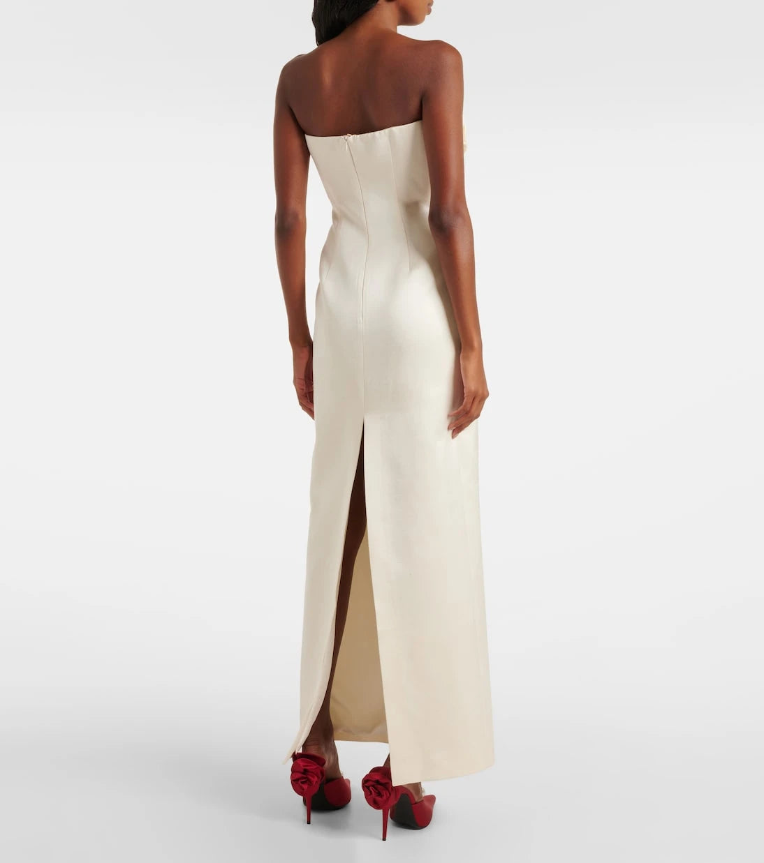 Magda Butrym - Floral-appliqué satin corset gown