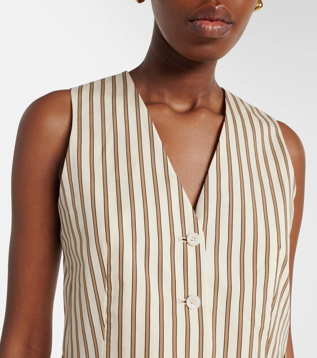 Max Mara - Fauno striped cotton and silk vest