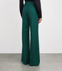 Green Virgin Wool Wide-Leg Trousers