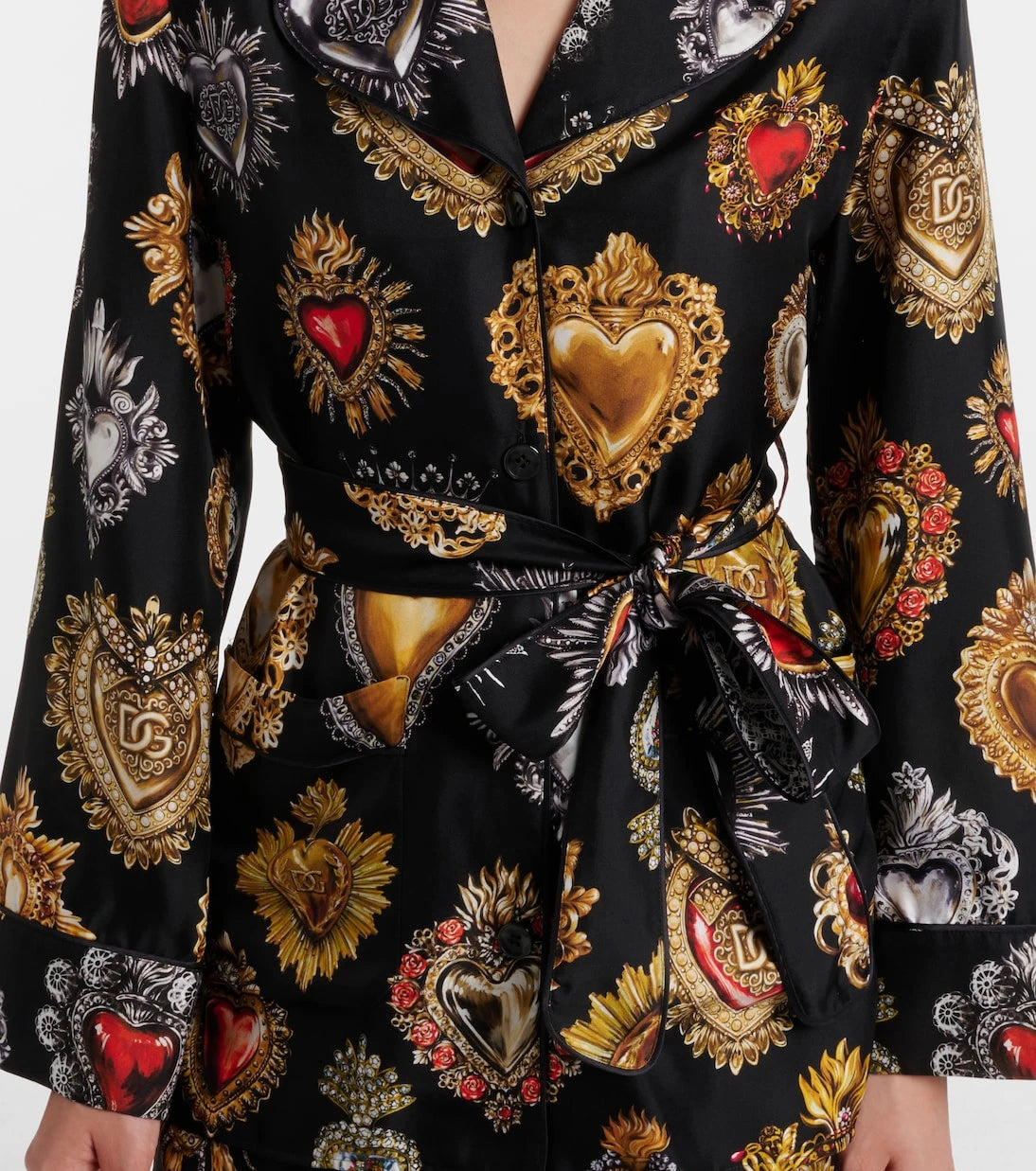 Dolce&Gabbana - Devotion belted silk twill blouse
