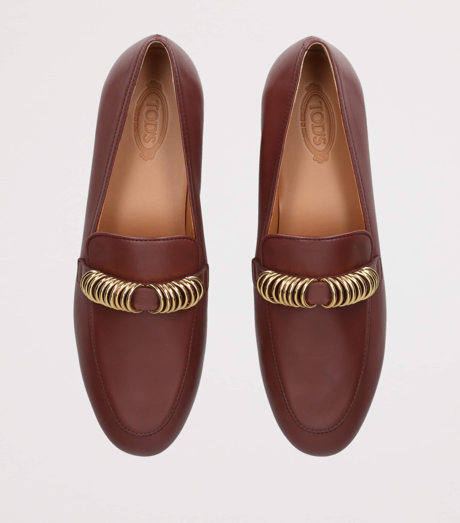Tod's Burgundy Leather Mocassins