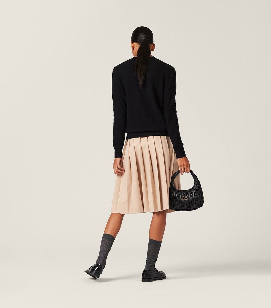 Black Cashmere Logo Sweater