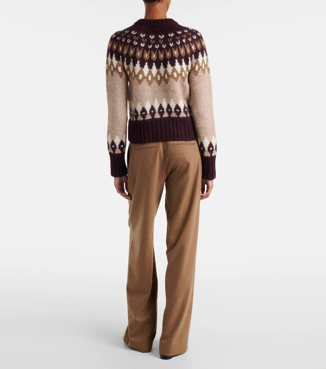 Veronica Beard - كارديجان Christina Fair Isle المصنوع من مزيج الألبكة
