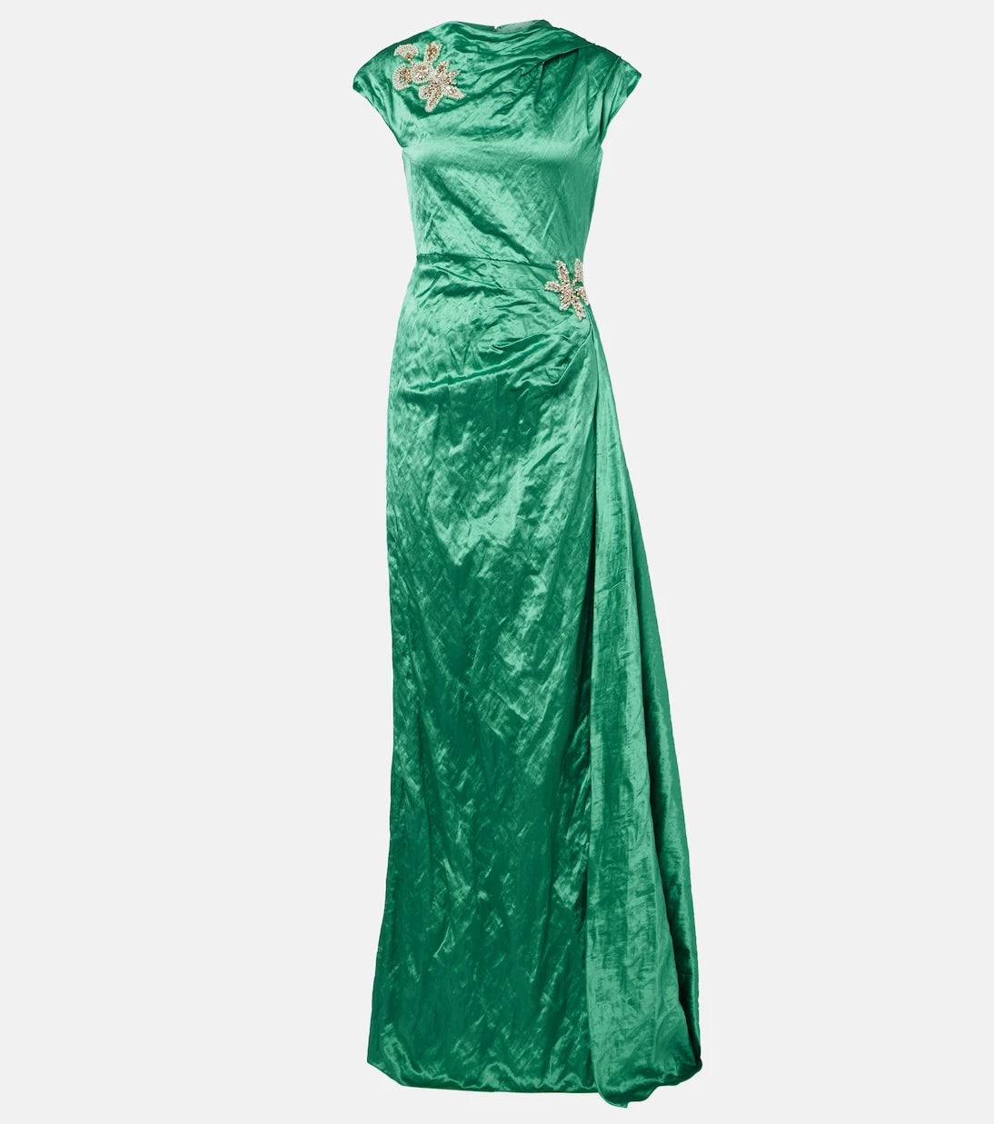 Erdem - Draped embellished satin gown