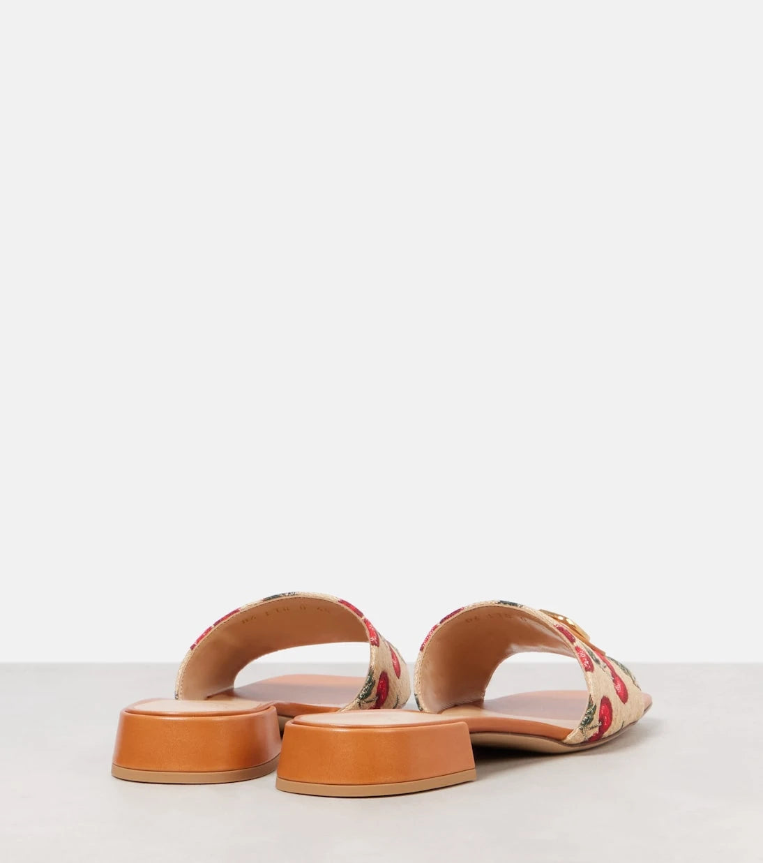 Valentino Garavani - VLogo Cherryfic leather-trimmed slides