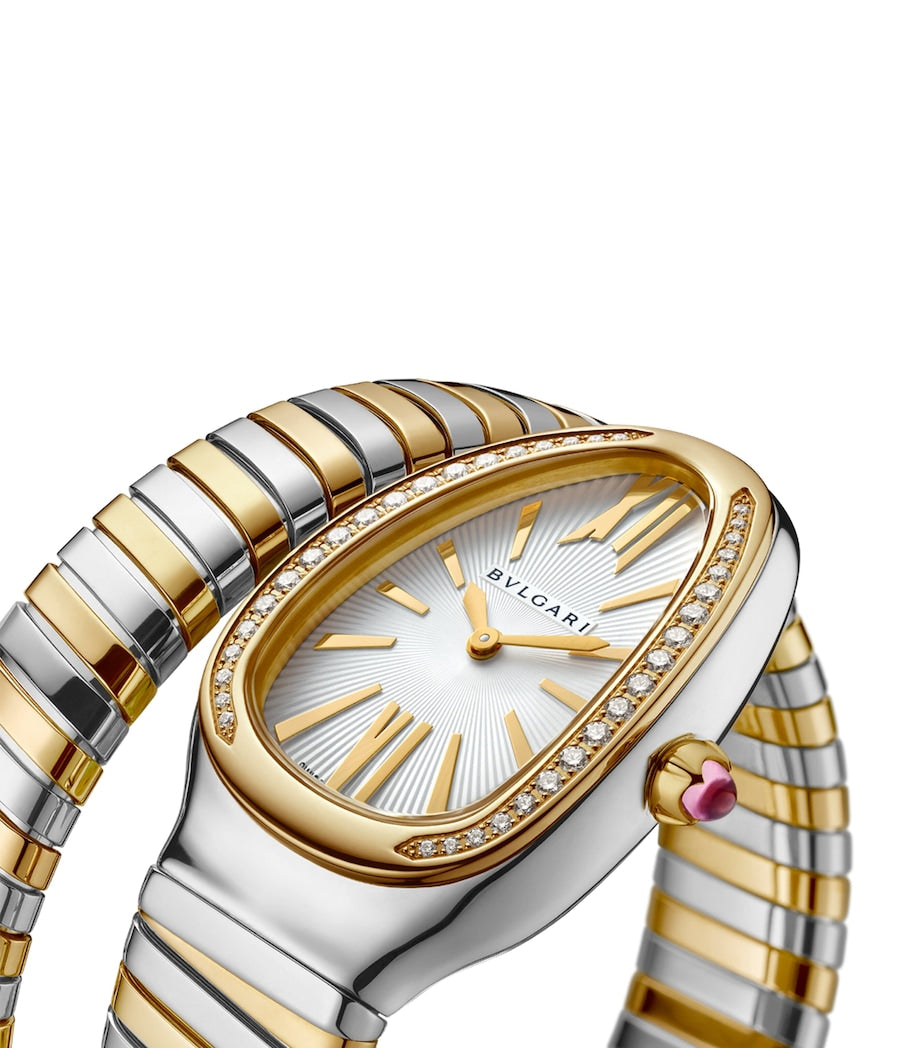 Bvlgari Stainless Steel and Yellow Gold Serpenti Tubogas Watch 35mm