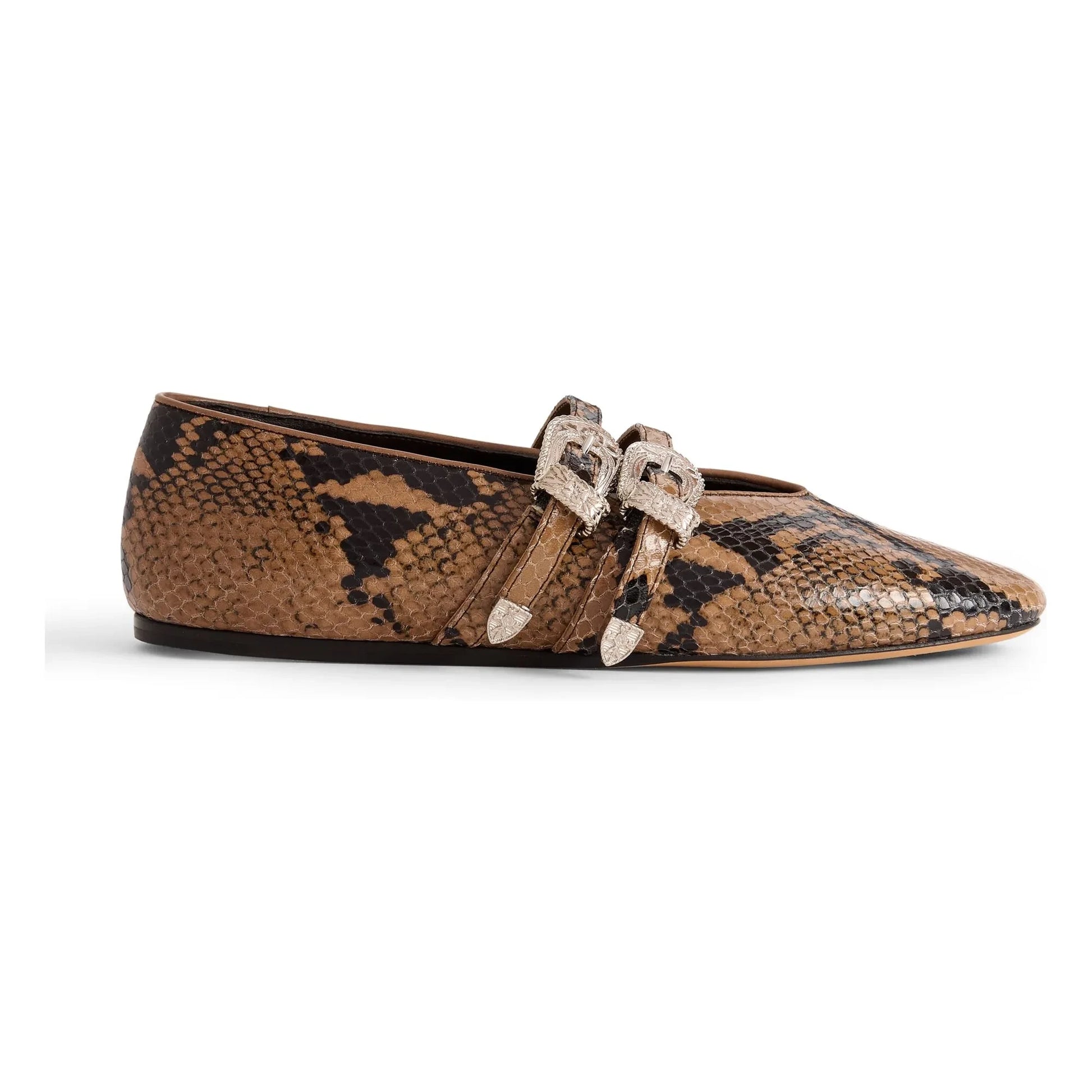 Le Monde Beryl - Ballerinas Classic Claudia Python Leather | Taupe brown