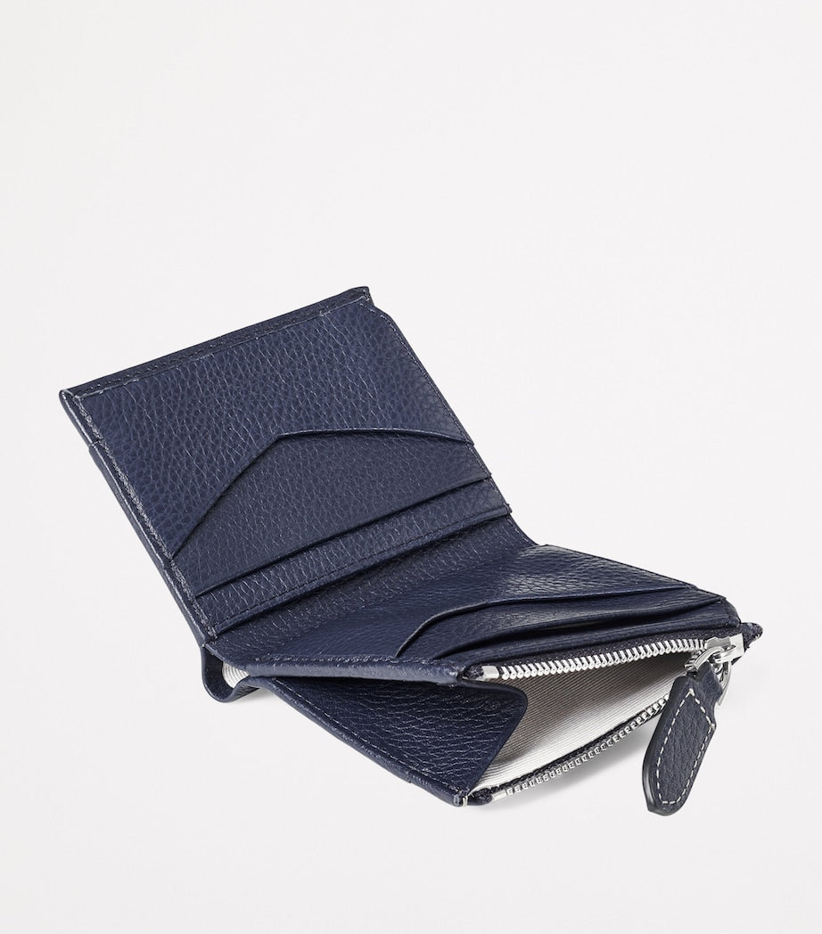 Aspinal Of London Navy Leather Hudson Pocket Wallet