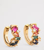 Suzanne Kalan Yellow Gold, Diamond and Sapphire Frenzy Huggie Earrings