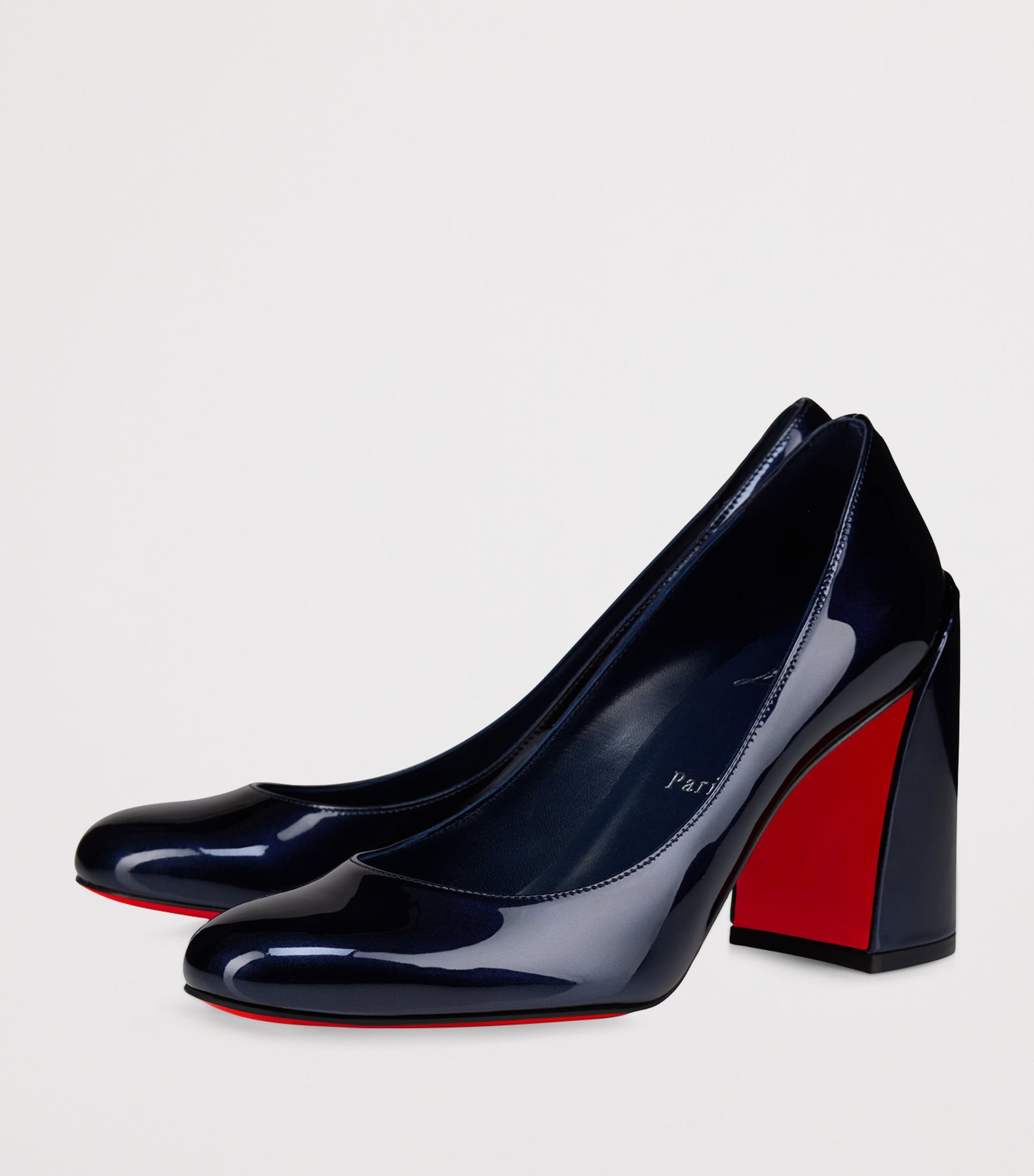Christian Louboutin Navy Miss Sab Patent Leather Pumps 85
