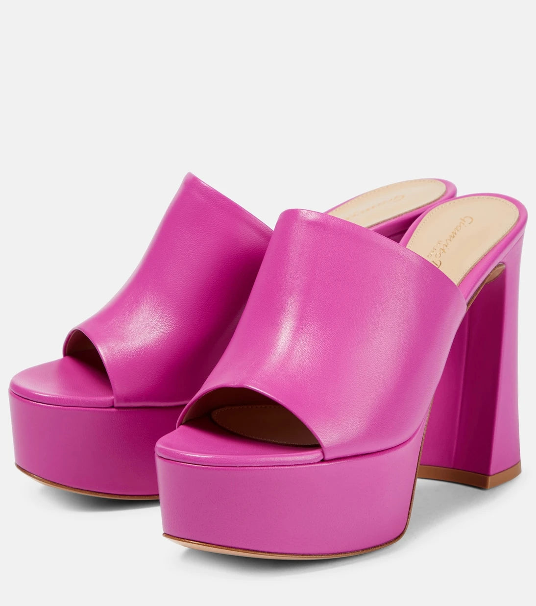 Gianvito Rossi - Holly leather platform mules