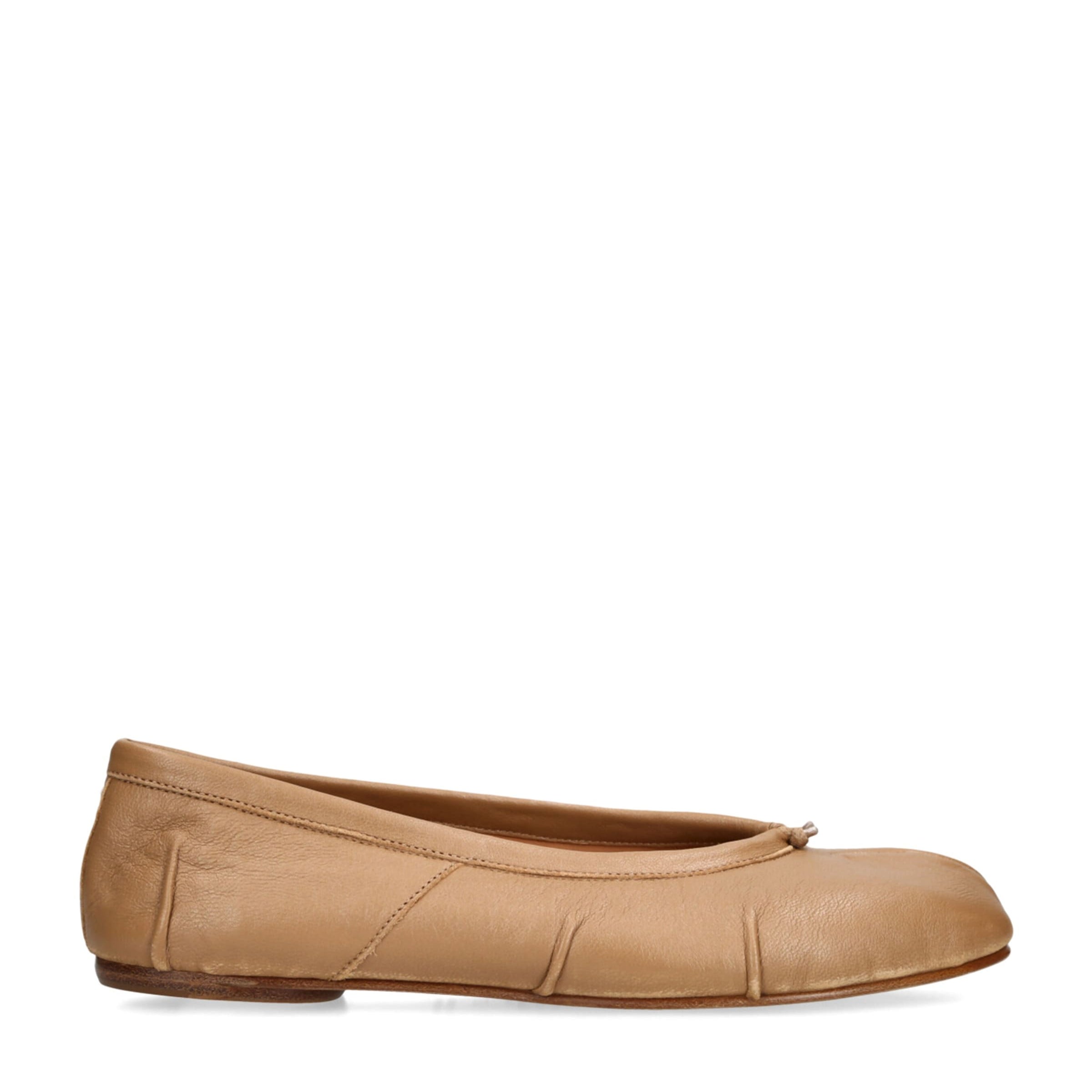 Nude Leather Tabi Ballet Flats