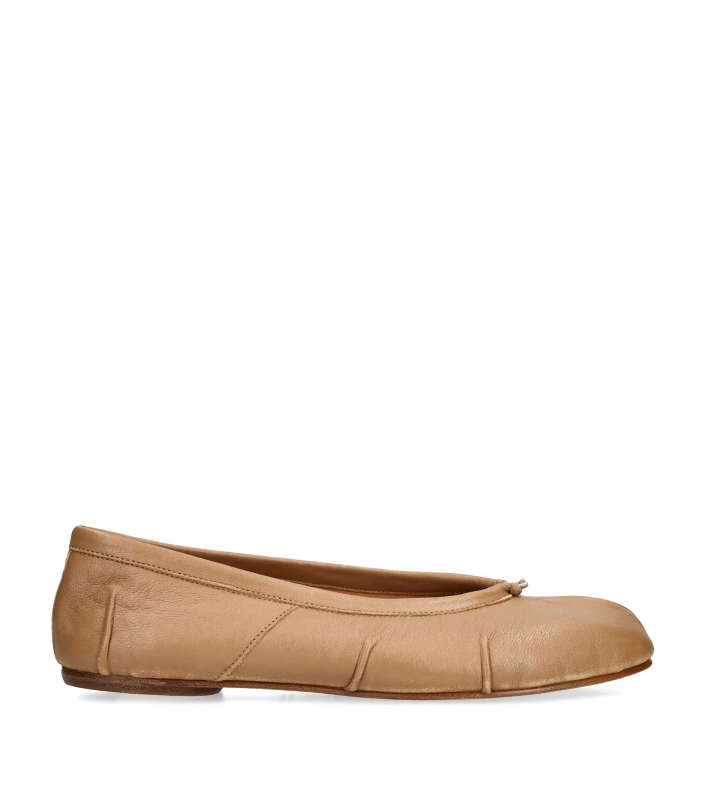 Nude Leather Tabi Ballet Flats
