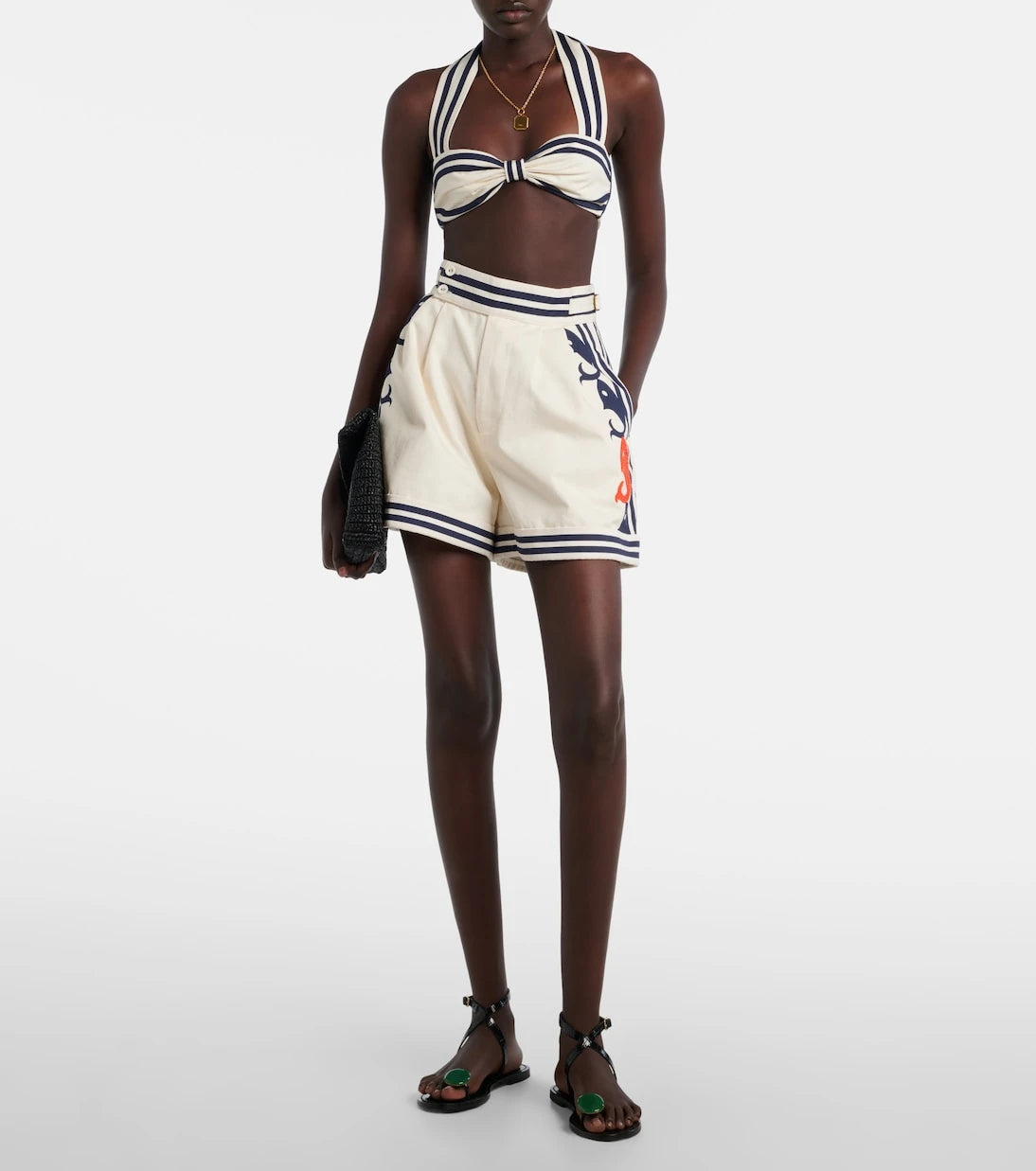 Alémais - Marine striped cotton bra top