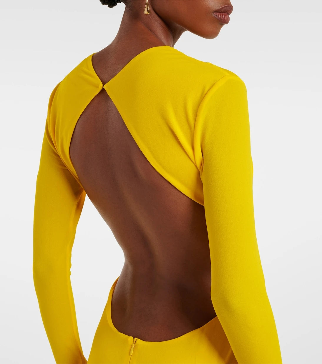 Alex Perry - Ruched open-back crêpe jersey gown
