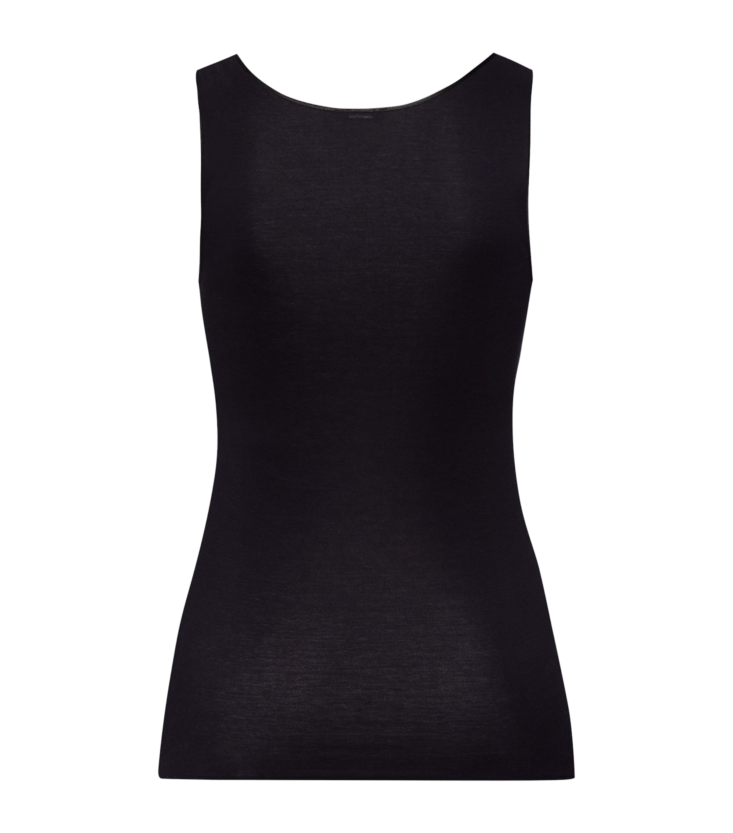 Hanro Black Mercerised Cotton Kalea Tank Top