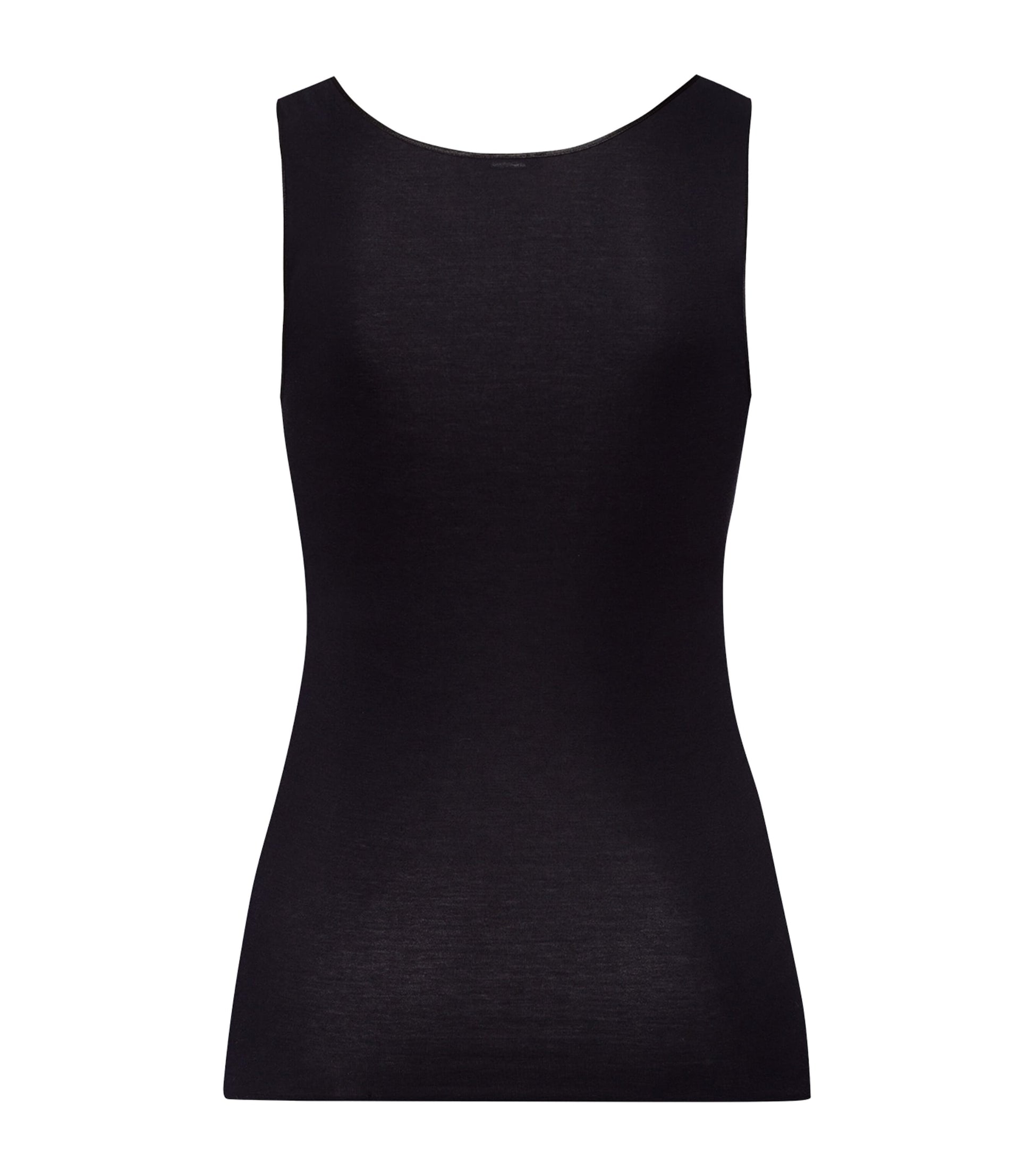 Hanro Black Mercerised Cotton Kalea Tank Top