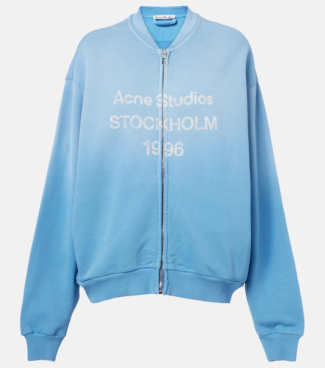 Acne Studios - سويت شيرت بقصة فضفاضة وسحاب، من مزيج القطن