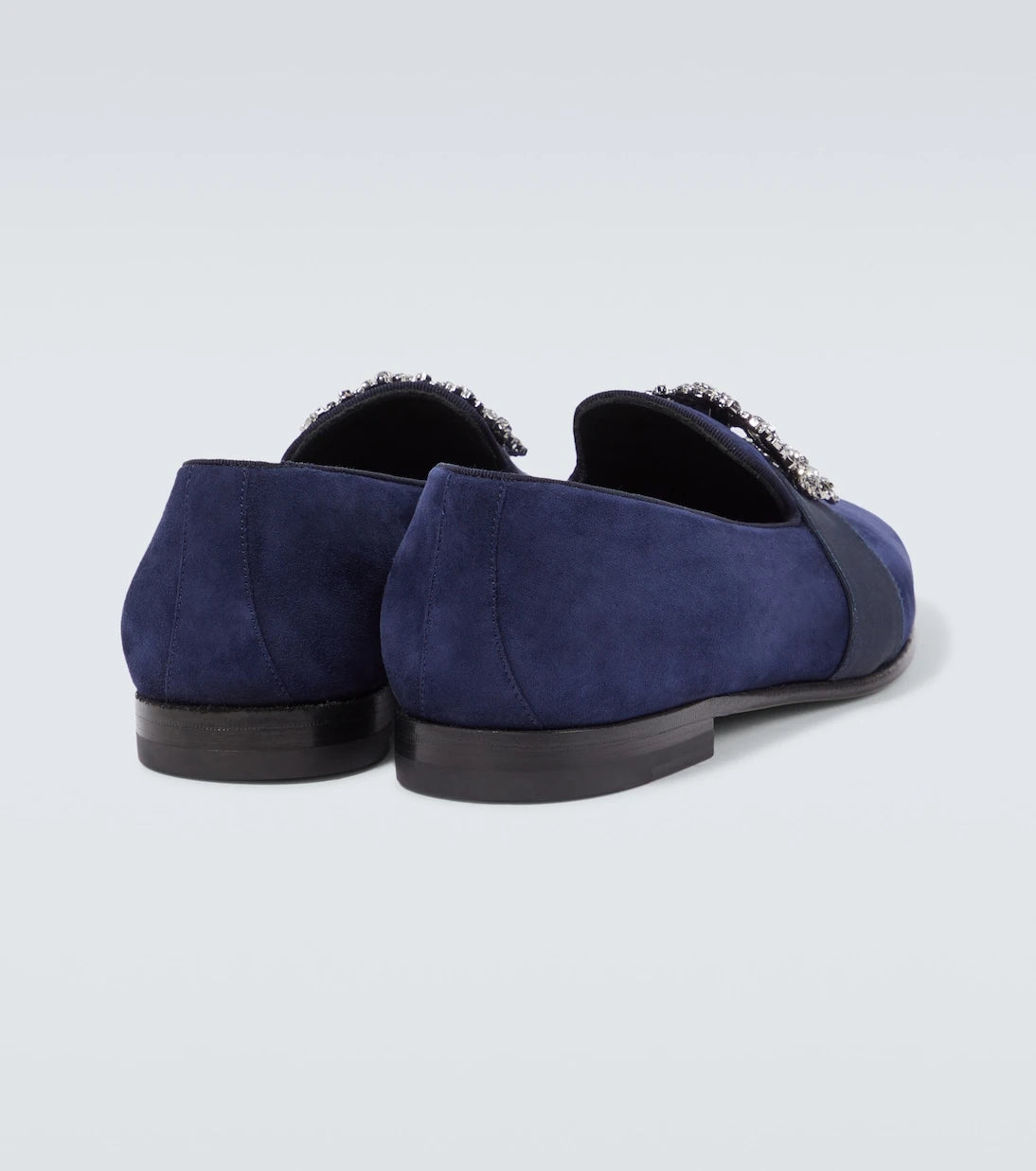 Manolo Blahnik - Carlton embellished suede loafers