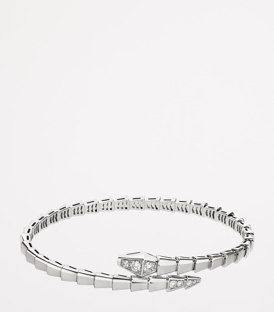 White Gold and Diamond Serpenti Viper Bangle