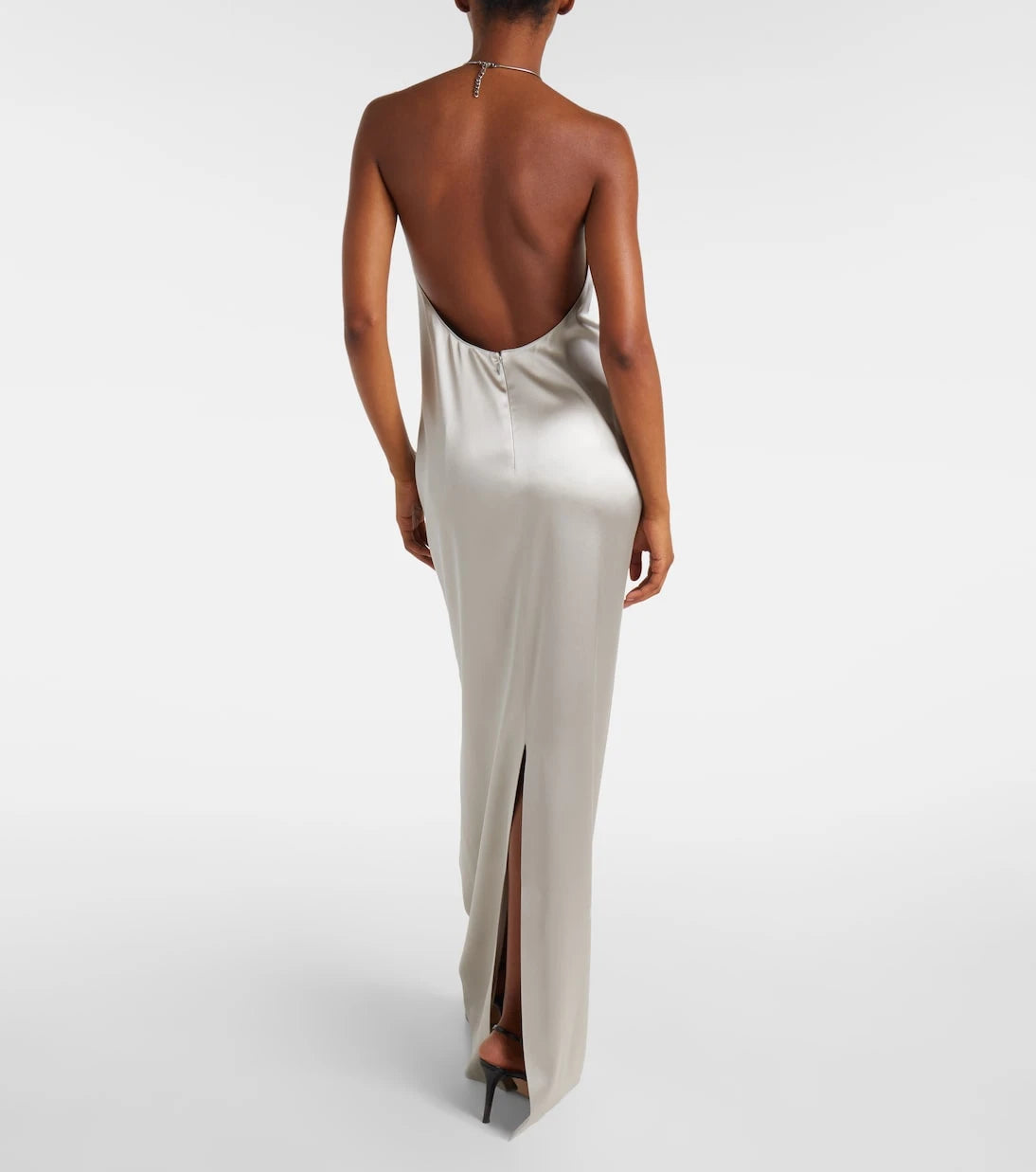 Ralph Lauren Collection - فستان Corra من الساتان بياقة رسن