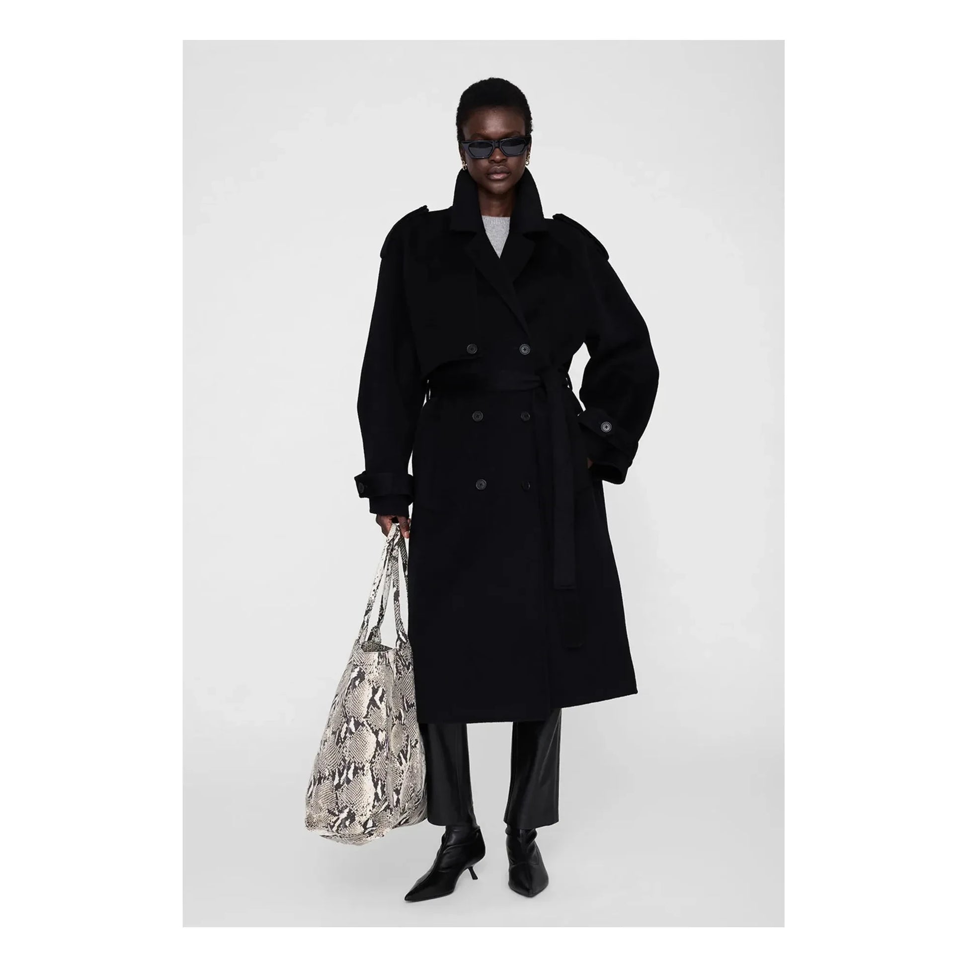 Anine Bing - Léo Python tote bag | Grey