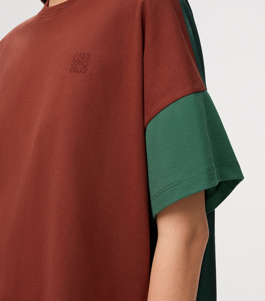 LOEWE Brown Cotton-Silk Box-Fit T-Shirt