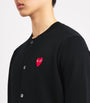 Comme Des Garçons Play Black Wool Heart Cardigan