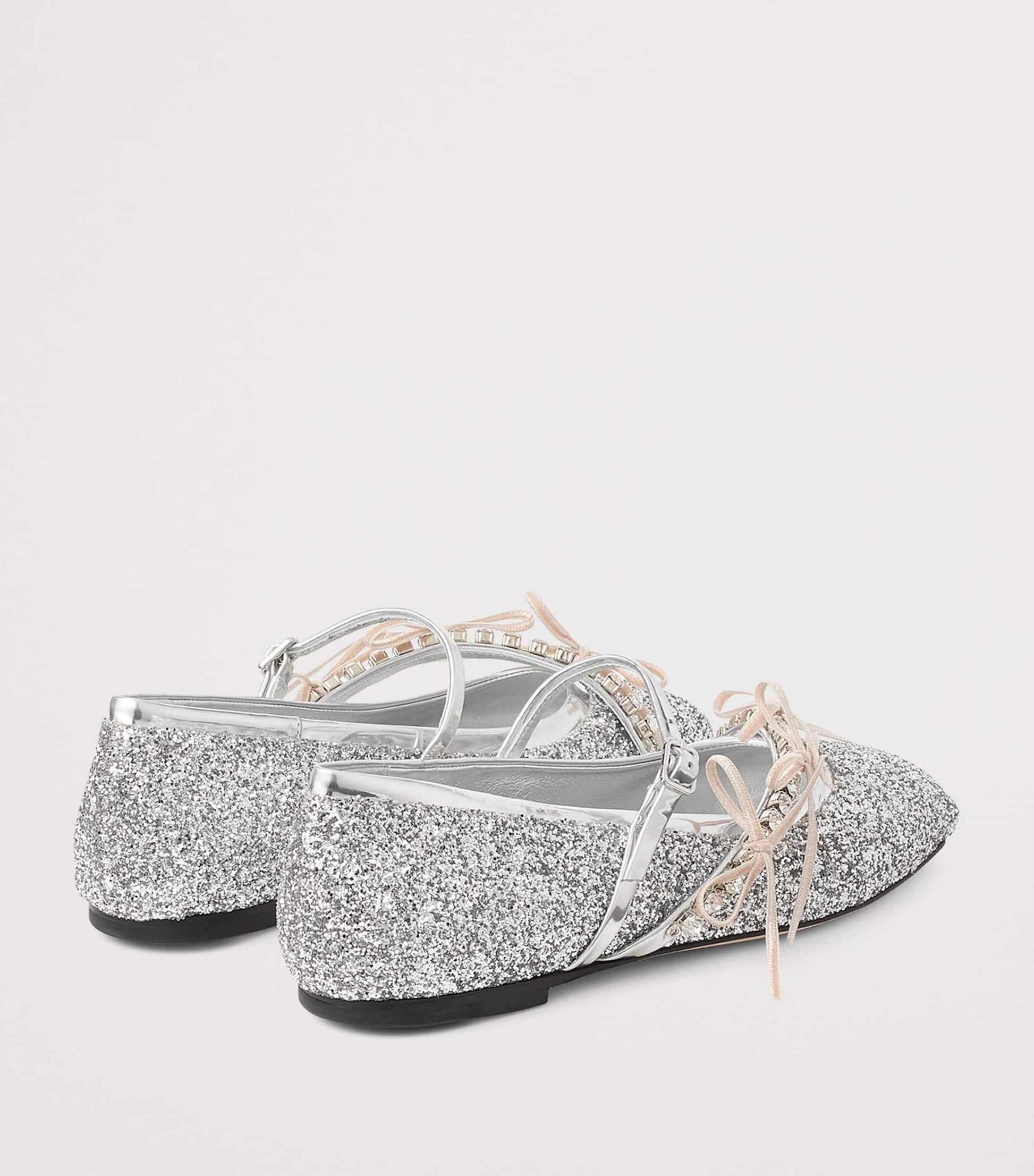 Silver Loli Glitter Ballerina Flats