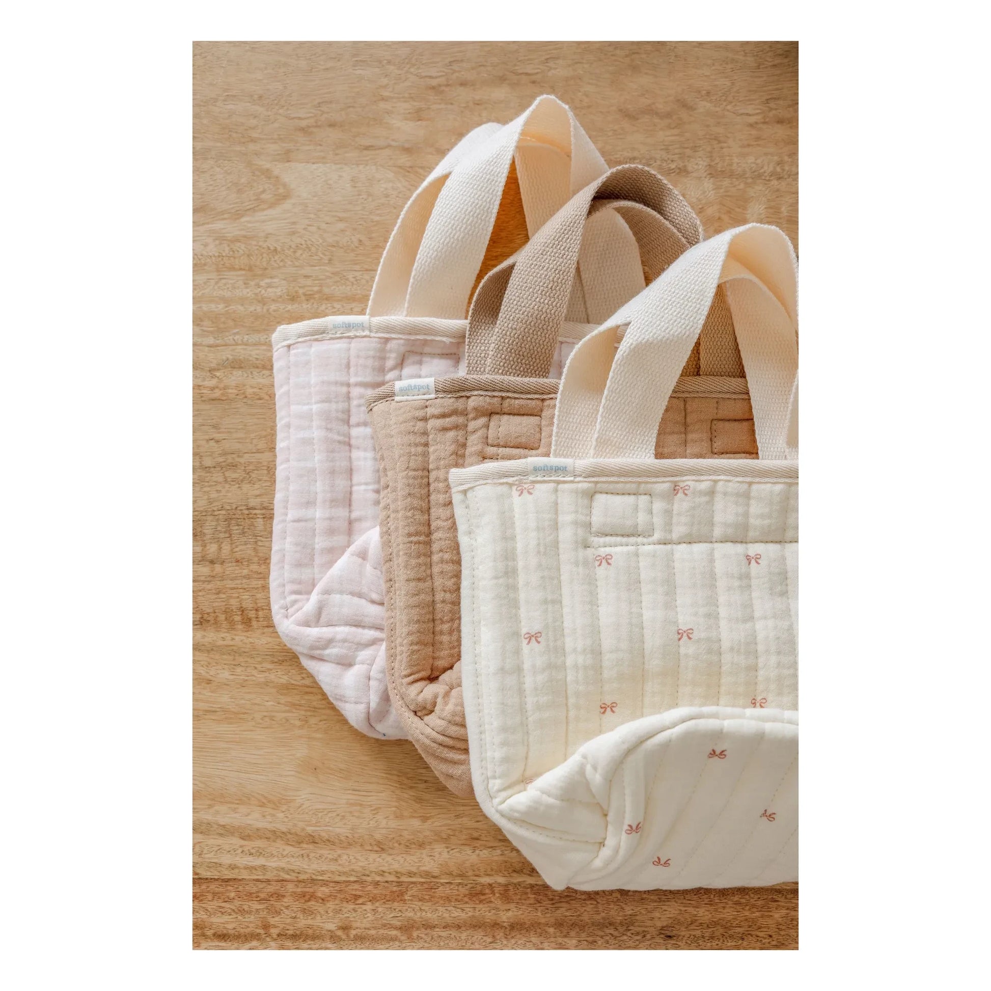 Soft Spot - Ribbon storage basket in organic cotton | Ecru
