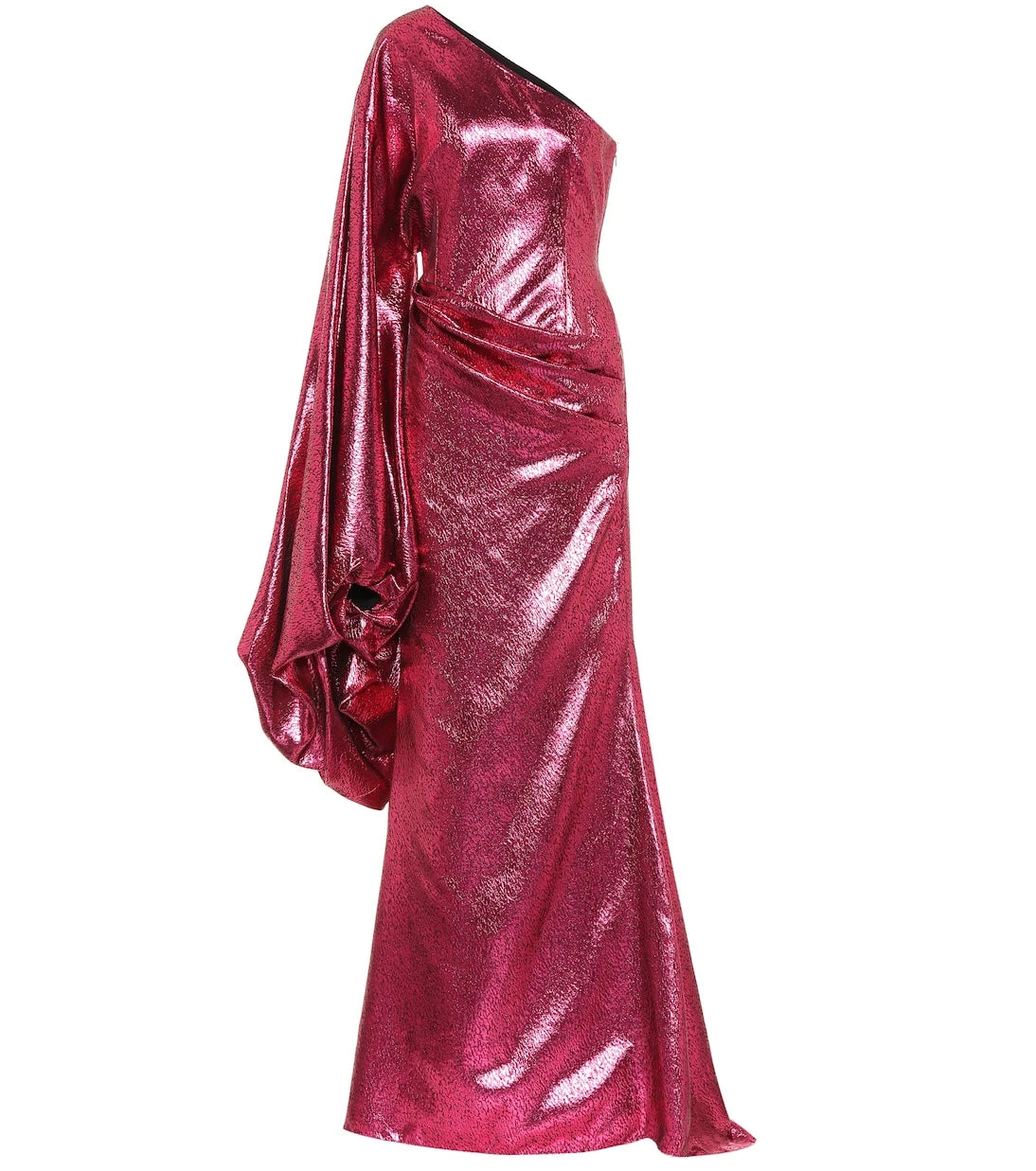 Halpern - Metallic asymmetric gown