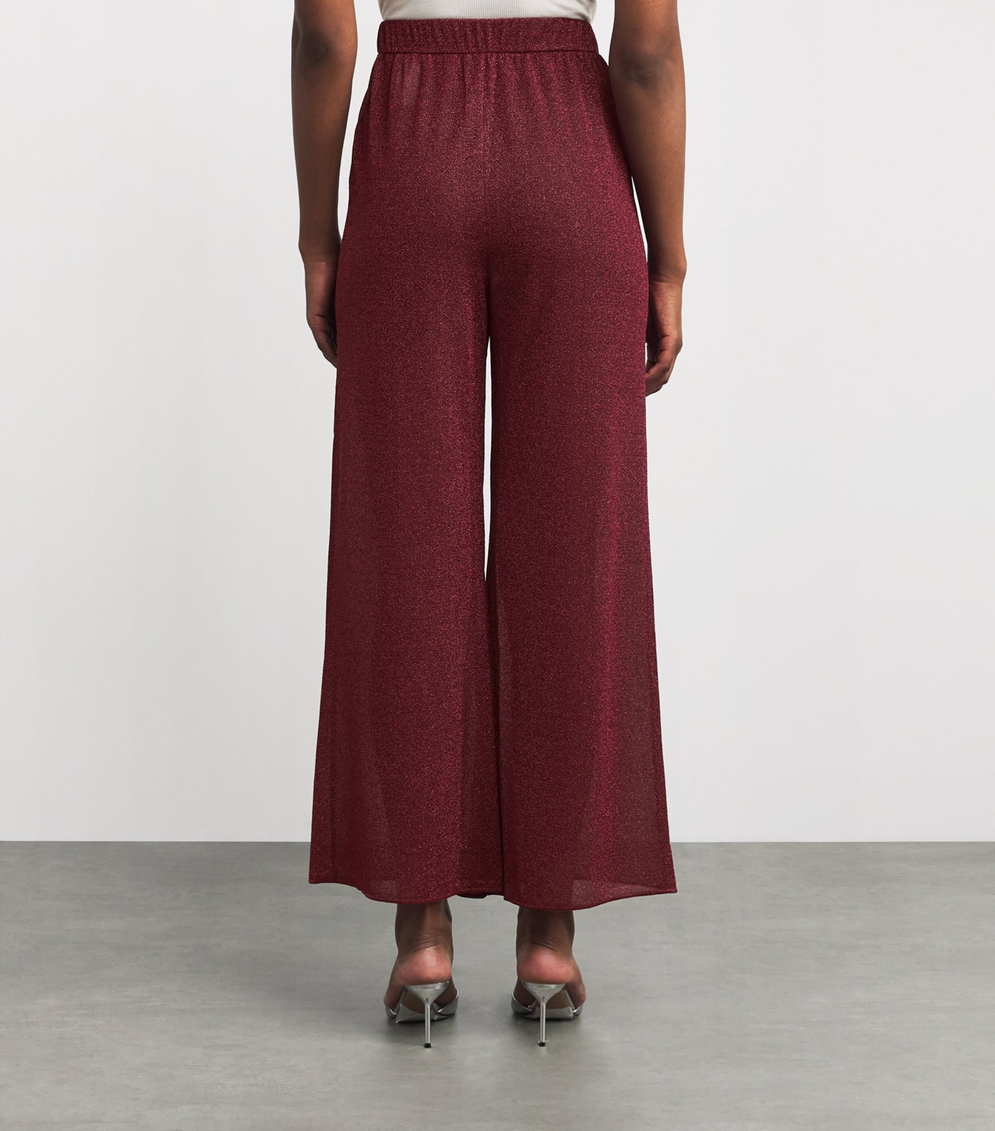 Oséree Burgundy Metallic Lumiere Trousers