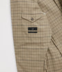 Beige Virgin Wool-Cashmere Tattersall Check Bourdon Blazer