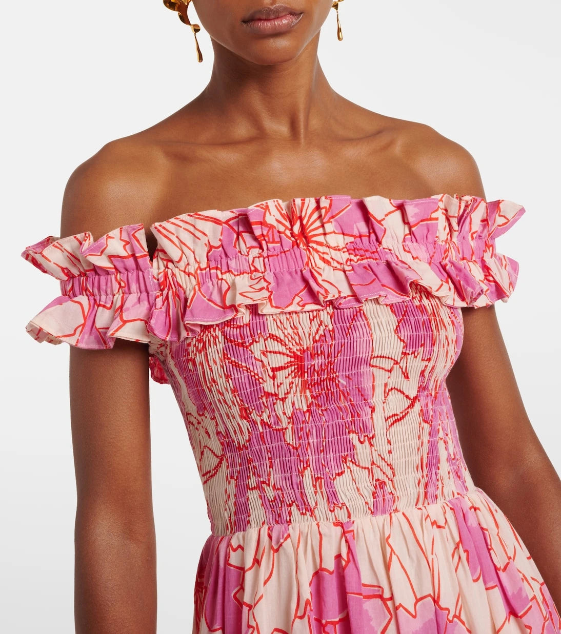 Poupette St Barth - Suzanne off-shoulder cotton maxi dress