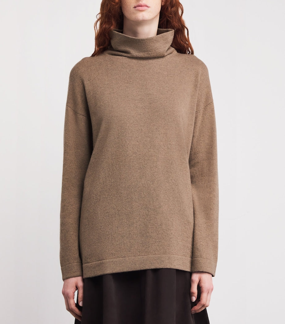 Colombo Brown Cashmere Rollneck Sweater