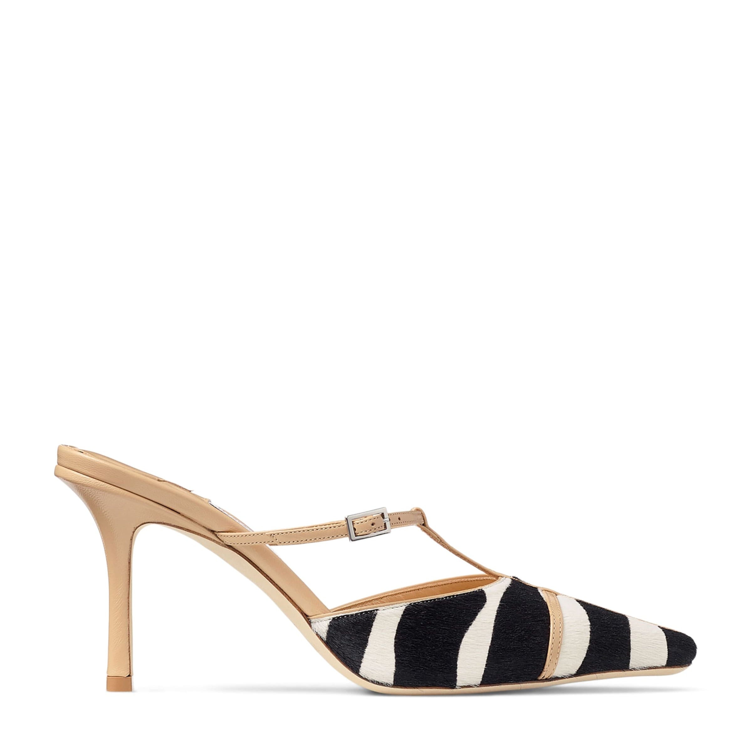 Jimmy Choo Black x Conner Ives Gloria Zebra Mules 85