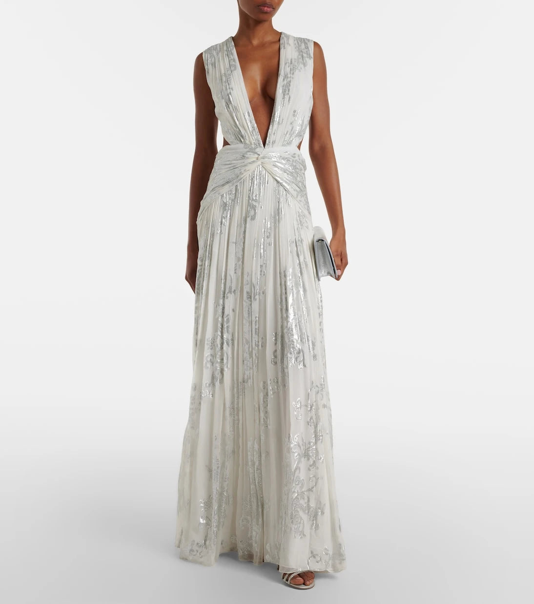 Costarellos - Amalia floral silk georgette gown