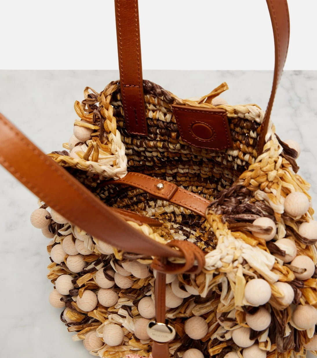 Aquazzura - Pom Pom beaded top-handle bag