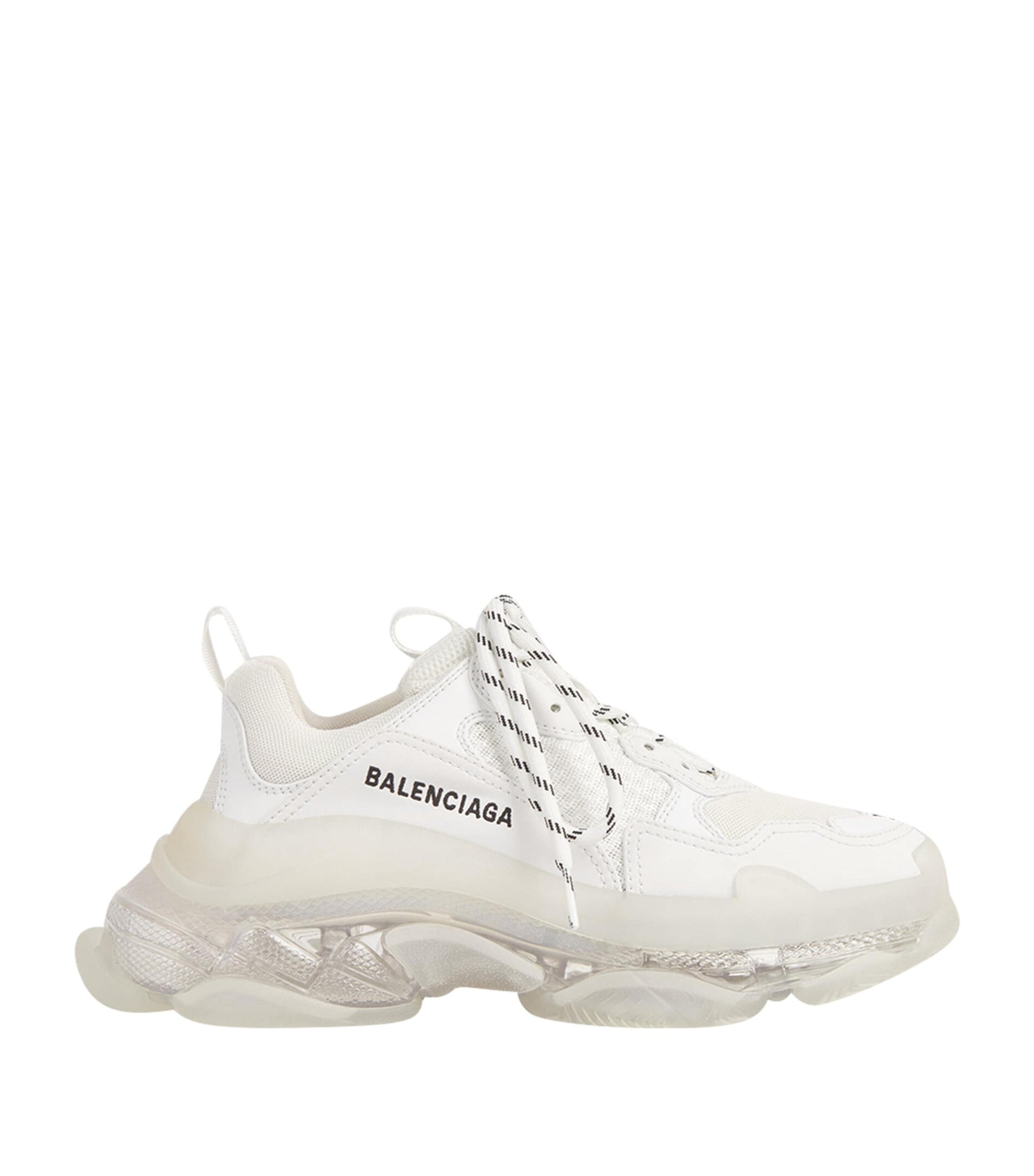White Triple S Clear Sole Washed Sneakers