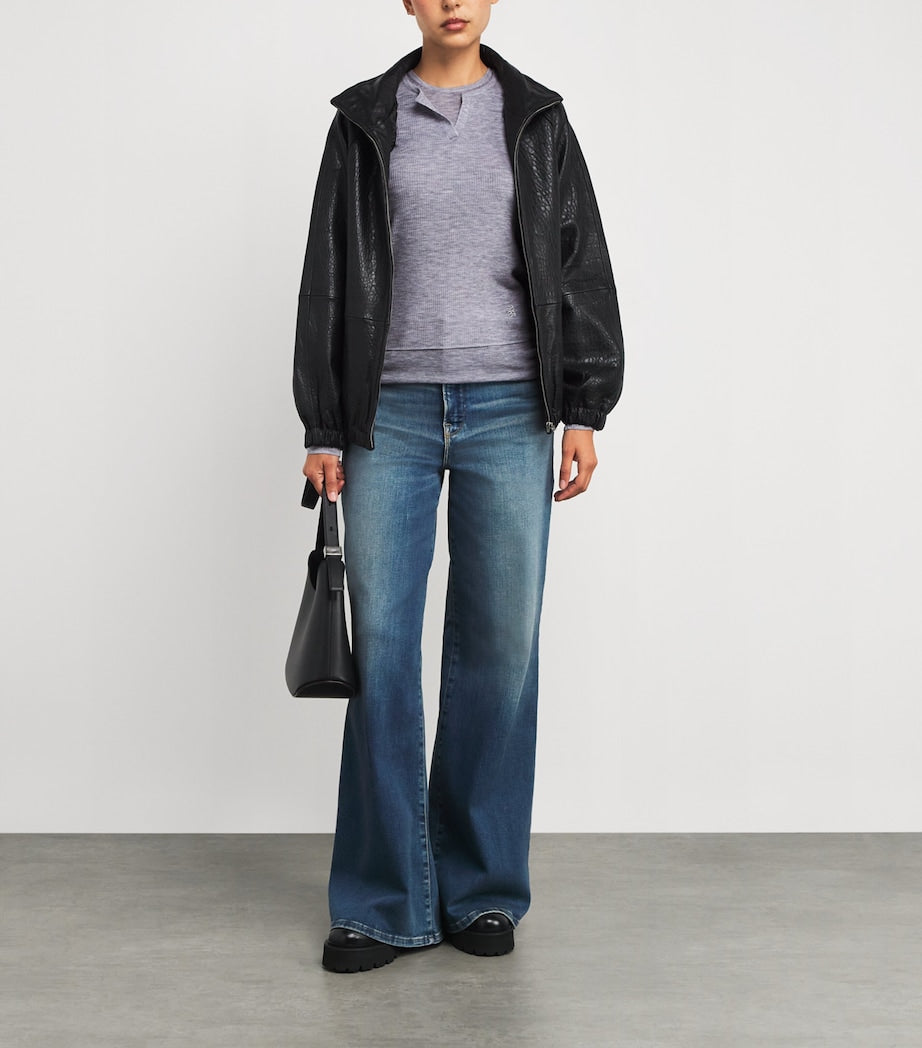 Sandro Paris Black Wool Layered Long-Sleeve Top