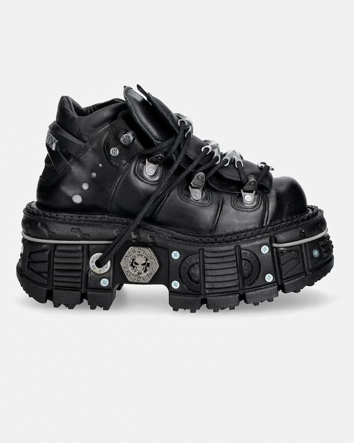 New Rock ITALI NEGRO, TERNERA NEGRO, PULIK NEGRO маратонки дамски от кожа
