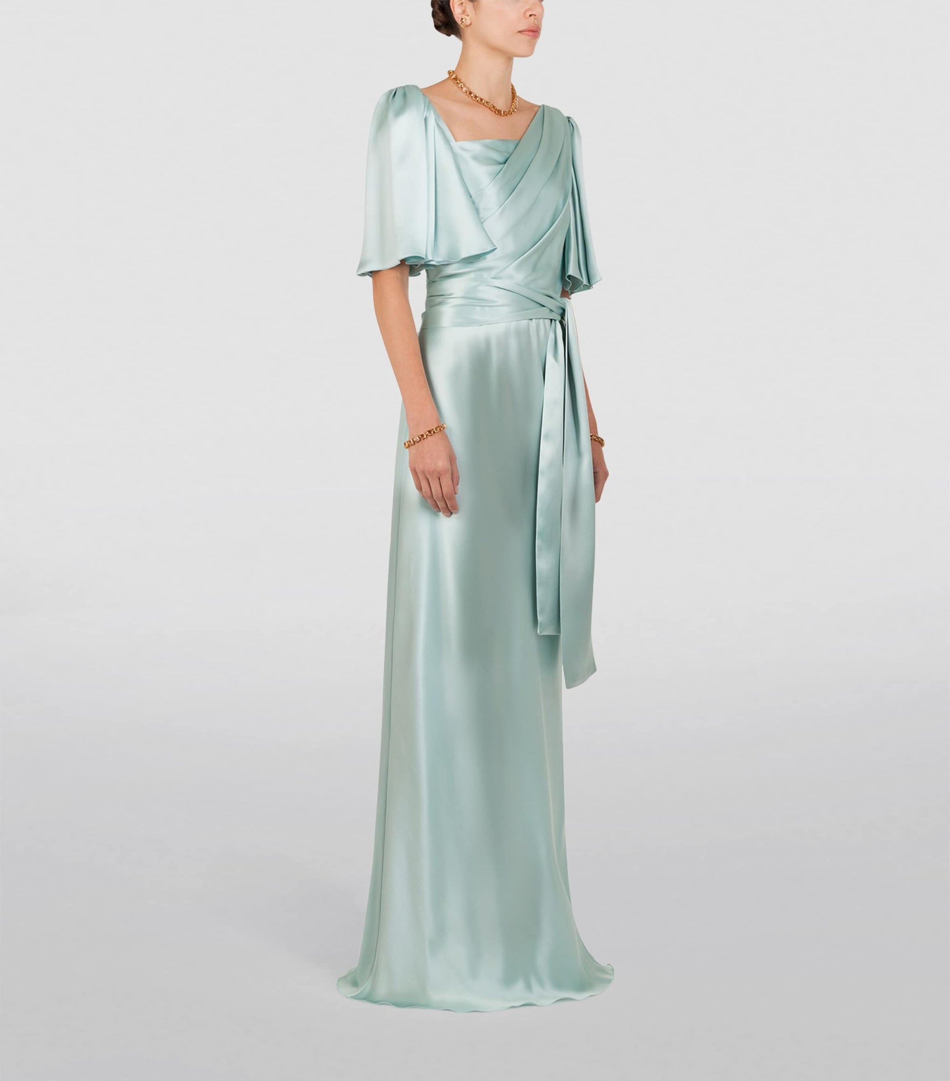 Multi Silk Belted Dress