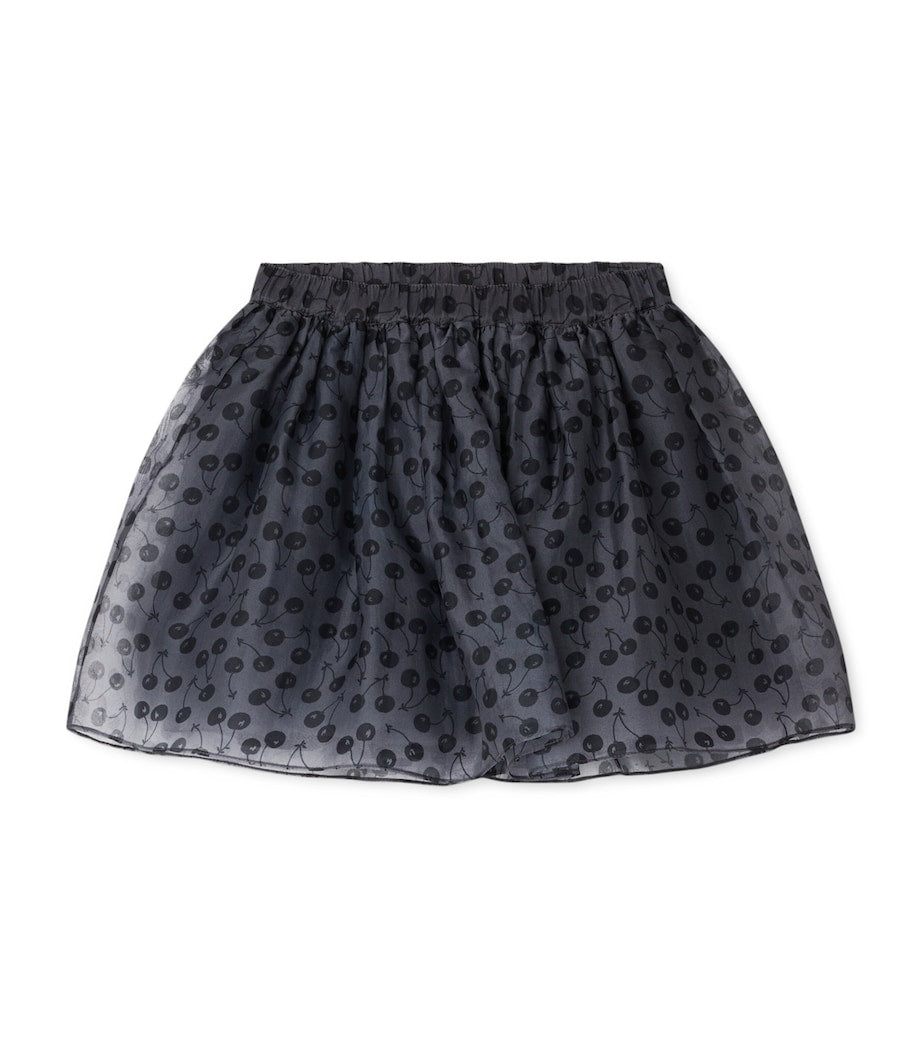 Silk Organza Cherry Print Suzon Skirt (4-8 Years)