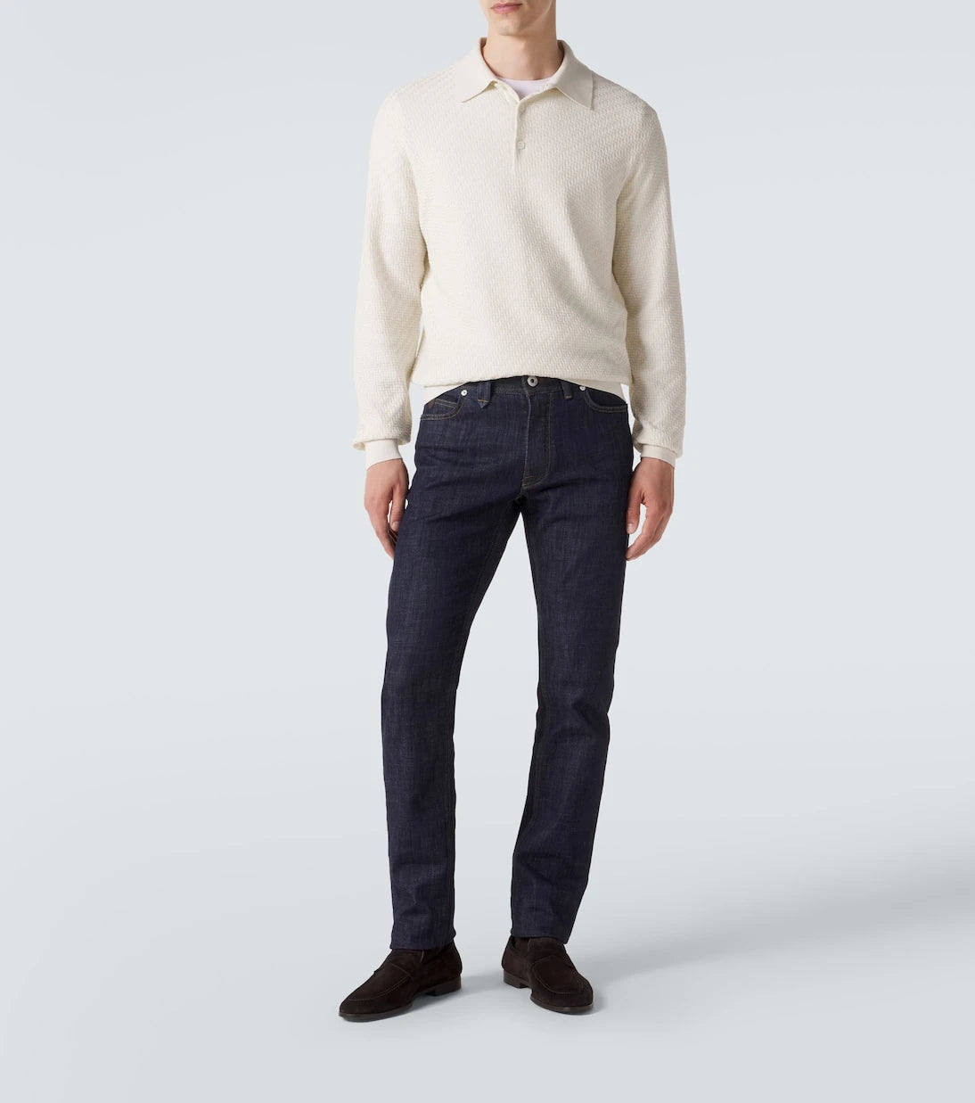 Brioni - Cotton, silk, and cashmere polo sweater