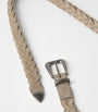 Brown Leather Braided Belt